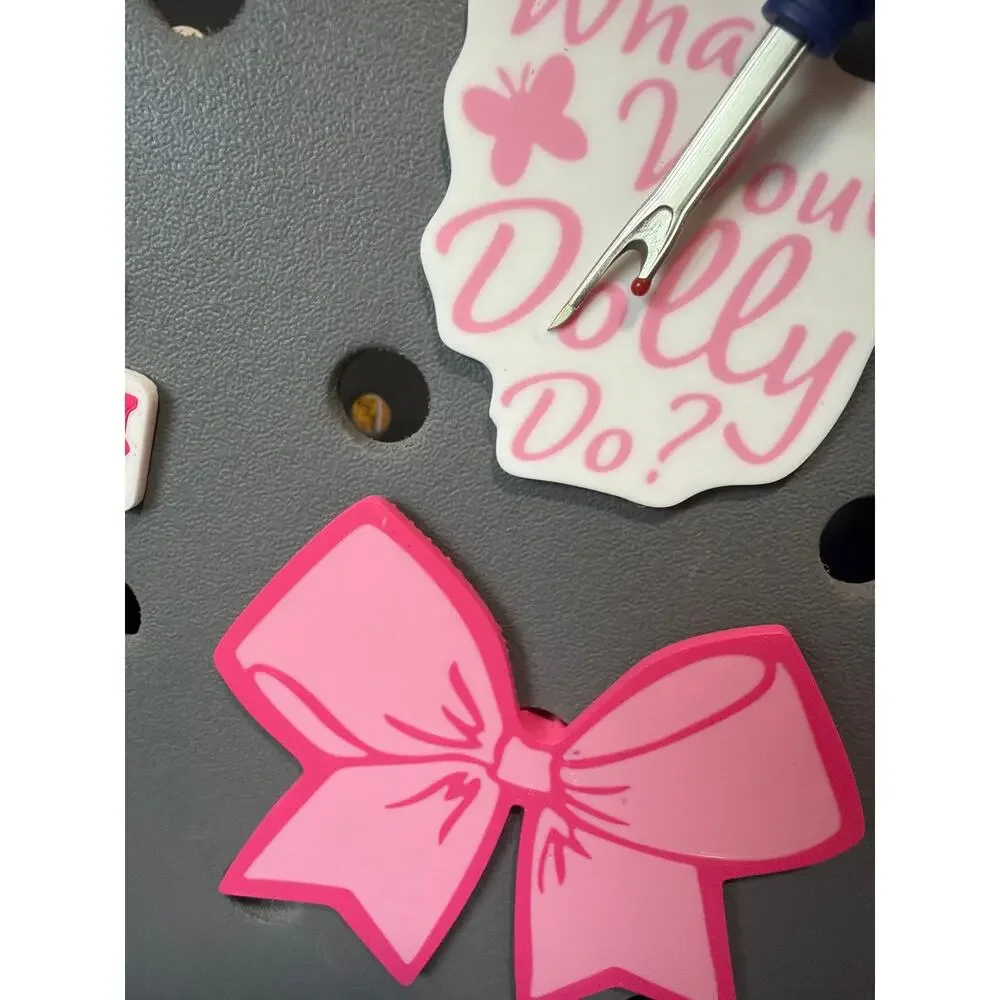 Lot of 6 Slightly Imperfect Dolly Parton Girly Pink Themed Bogg Bag Charms